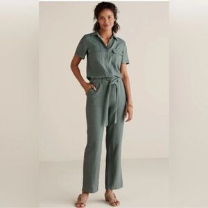 Soft Surroundings Green Getaway Jumpsuit‎ Size 18